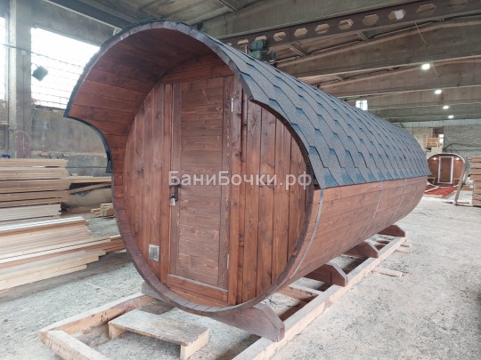 Круглая баня бочка «Палисандр» 5 метров