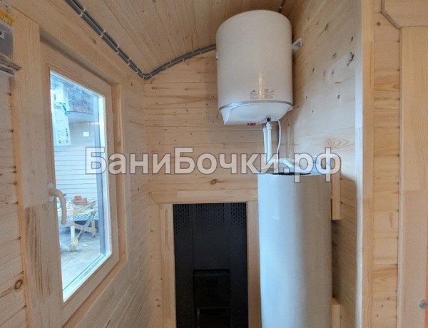 Баня «Округлая» с дровяником 6м №210112 [на продажу] фото 7