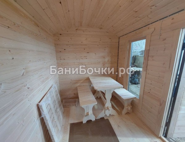 Баня «Округлая» с дровяником 6м №210112 [на продажу] фото 8